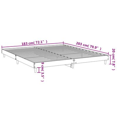 vidaXL Bed Frame without Mattress White 180x200 cm Super King Engineered Wood