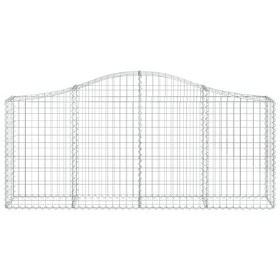 vidaXL Arched Gabion Baskets 4 pcs 200x30x80/100 cm Galvanised Iron