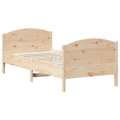 vidaXL Bed Frame without Mattress 90x190 cm Single Solid Wood Pine