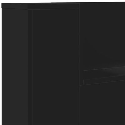 vidaXL Headboard Cabinet with LED Black 160x16.5x103.5 cm