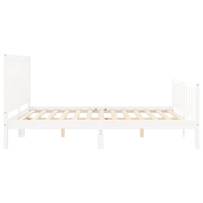 vidaXL Bed Frame without Mattress White Super King Size Solid Wood Pine