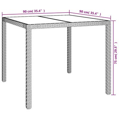 vidaXL 3 Piece Garden Dining Set with Cushions Grey Poly Rattan