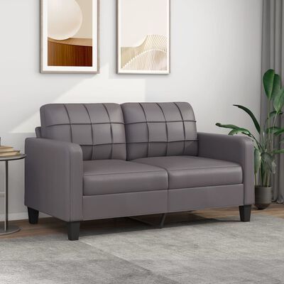 vidaXL 2-Seater Sofa Grey 140 cm Faux Leather