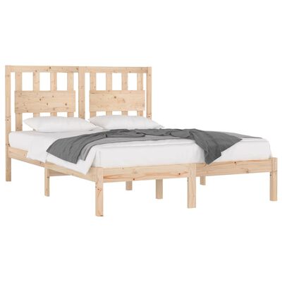 vidaXL Bed Frame Solid Wood Pine 135x190 cm Double