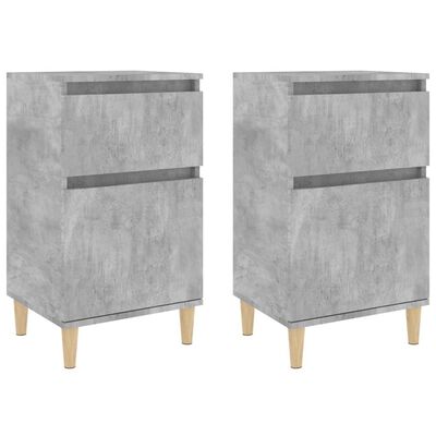 vidaXL Bedside Cabinets 2 pcs Concrete Grey 40x35x70 cm