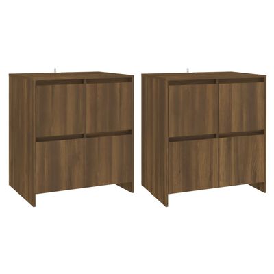 vidaXL Sideboards 2 pcs Brown Oak 70x41x75 cm Engineered Wood