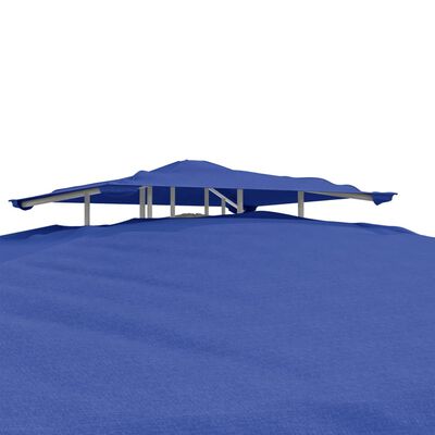 vidaXL Gazebo with Double Roof Blue 3x3x2.68 m Fabric