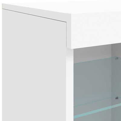 vidaXL Sideboard with LED Lights White 202x37x67 cm