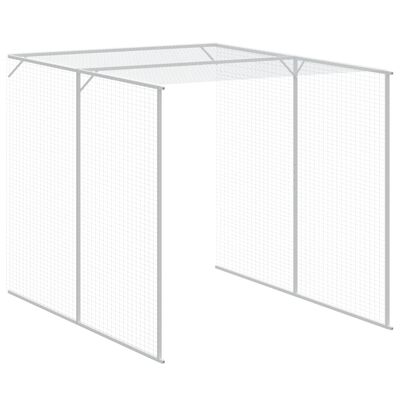 vidaXL Chicken Cage with Run Light Grey 165x659x181 cm Galvanised Steel