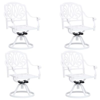 vidaXL 5 Piece Bistro Set Cast Aluminium White