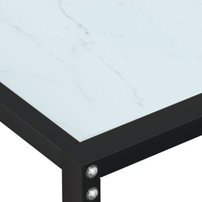 vidaXL Console Table White Marble 160x35x75.5cm Tempered Glass