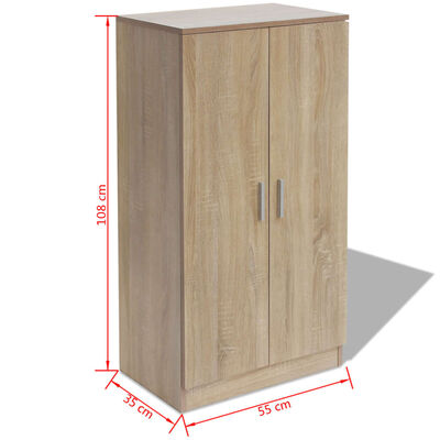 vidaXL Shoe Cabinet 7 Shelves Oak