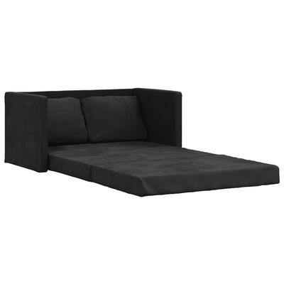 vidaXL Floor Sofa Bed 2-in-1 Black 122x204x55 cm Velvet