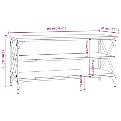 vidaXL TV Cabinet Grey Sonoma 100x40x50 cm Engineered Wood