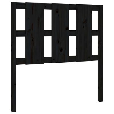 vidaXL Bed Headboard Black 95.5x4x100 cm Solid Wood Pine