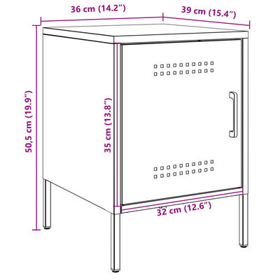 vidaXL Bedside Cabinets 2 pcs Black 36x39x50.5 cm Steel