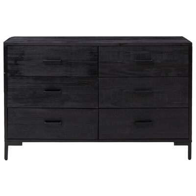 vidaXL Sideboard Black 110x35x70 cm Solid Pinewood