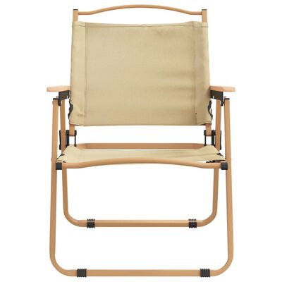 vidaXL Camping Chairs 2 pcs Beige 54x55x78 cm Oxford Fabric