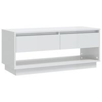 vidaXL TV Cabinet High Gloss White 102x41x44 cm Engineered Wood