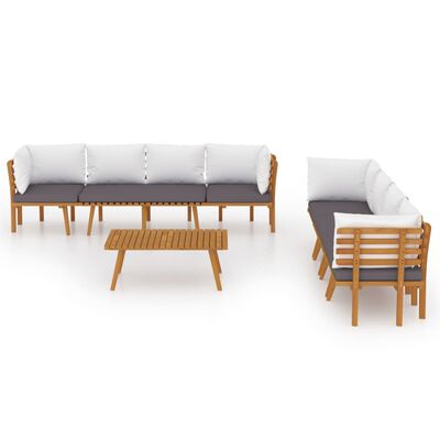 vidaXL 8 Piece Garden Lounge Set with Cushions Solid Wood Acacia