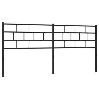 vidaXL Metal Headboard Black 180 cm