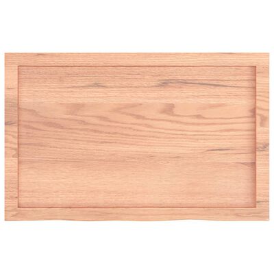 vidaXL Wall Shelf Light Brown 80x50x(2-4) cm Treated Solid Wood Oak
