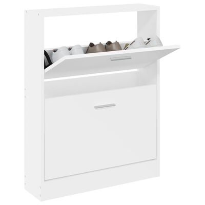 vidaXL Shoe Cabinet White 59x17x81 cm Engineered Wood