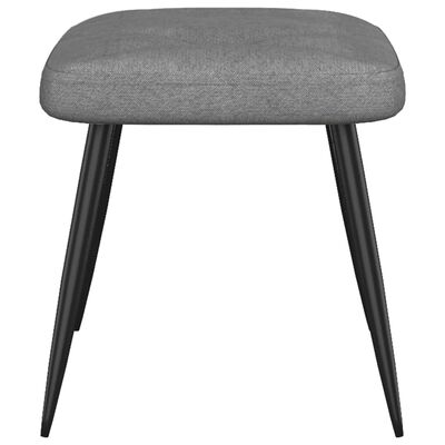 vidaXL Relaxing Chair with a Stool Dark Grey Fabric