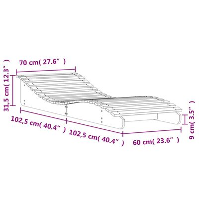 vidaXL Sun Lounger 205x70x31.5 cm Solid Wood Douglas