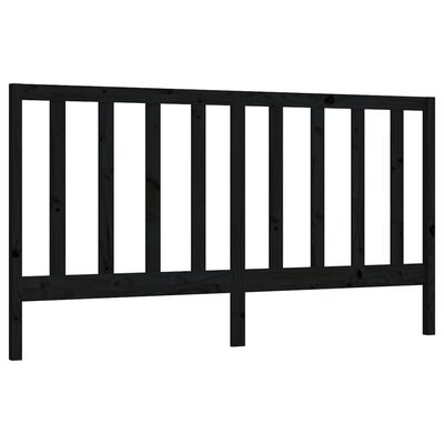 vidaXL Bed Headboard Black 186x4x100 cm Solid Wood Pine