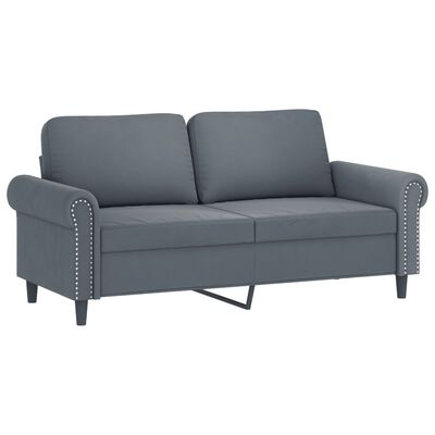 vidaXL 2-Seater Sofa Dark Grey 140 cm Velvet