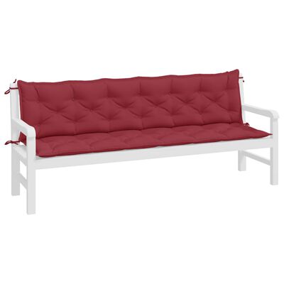 vidaXL Garden Bench Cushions 2pcs Wine Red 200x50x7cm Oxford Fabric