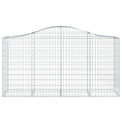 vidaXL Arched Gabion Basket 200x50x100/120 cm Galvanised Iron