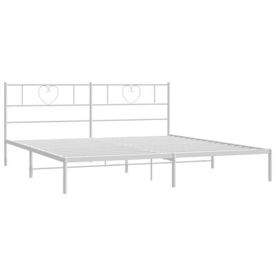 vidaXL Metal Bed Frame without Mattress with Headboard White 180x200cm