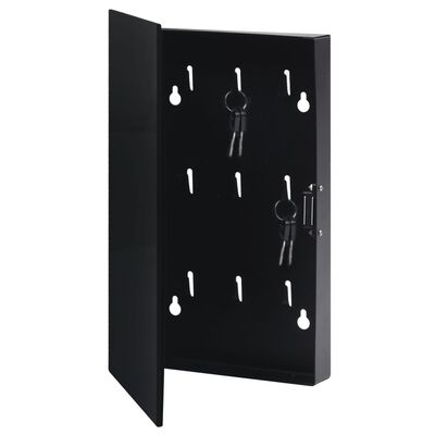 vidaXL Key Box with Magnetic Board Black 30x20x4 cm