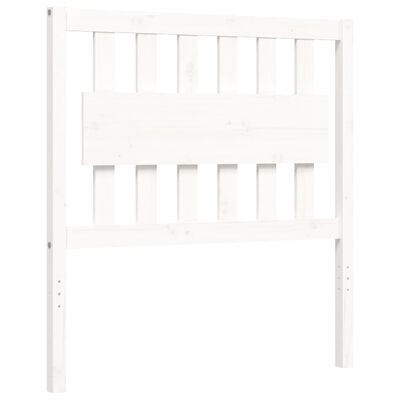 vidaXL Bed Frame without Mattress White Single Solid Wood