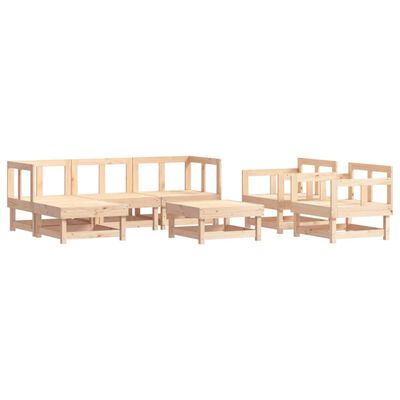 vidaXL 7 Piece Garden Lounge Set with Cushions Solid Wood