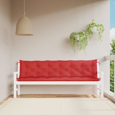 vidaXL Garden Bench Cushions 2pcs Red 200x50x7cm Oxford Fabric