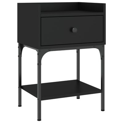 vidaXL Bedside Tables 2 pcs Black 40.5x31x60 cm Engineered Wood