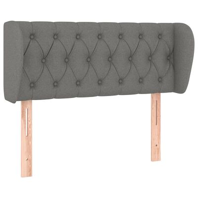 vidaXL Headboard with Ears Dark Grey 103x23x78/88 cm Fabric