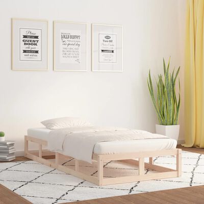 vidaXL Bed Frame without Mattress 90x190 cm Single Solid Wood