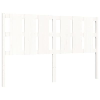 vidaXL Bed Frame without Mattress White King Size Solid Wood Pine