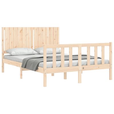 vidaXL Bed Frame without Mattress Double Solid Wood Pine