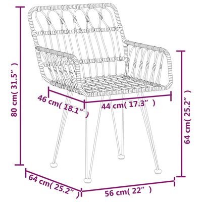 vidaXL 7 Piece Garden Dining Set Poly Rattan