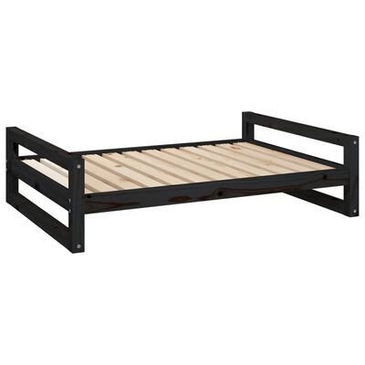 vidaXL Dog Bed Black 105.5x75.5x28 cm Solid Pine Wood