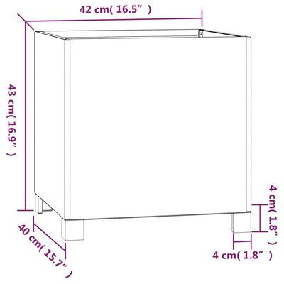 vidaXL Planters with Legs 2 pcs Rusty 42x40x43 cm Corten Steel