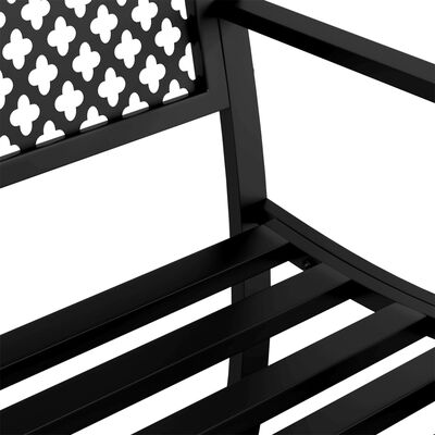 vidaXL Garden Bench 119 cm Black Steel