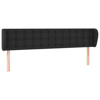 vidaXL Headboard with Ears Black 163 cm Faux Leather