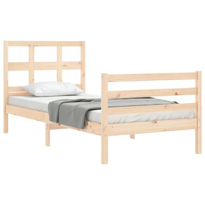 vidaXL Bed Frame without Mattress Single Solid Wood