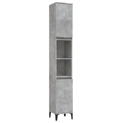 vidaXL Bathroom Cabinet Concrete Grey 30x30x190 cm Engineered Wood